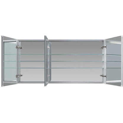 Aquadom Royale 60" x 30" Rectangular Recessed or Surface Mount Tri-View Bathroom Medicine Cabinet - R-6030