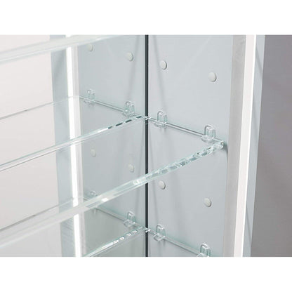 Aquadom Royale Basic 24" x 30" Single View Rectangle Right Hinged Recessed or Surface Mount Medicine Cabinet With LED Lighting, Touch Screen Button, Dimmer - RB-2430R-N