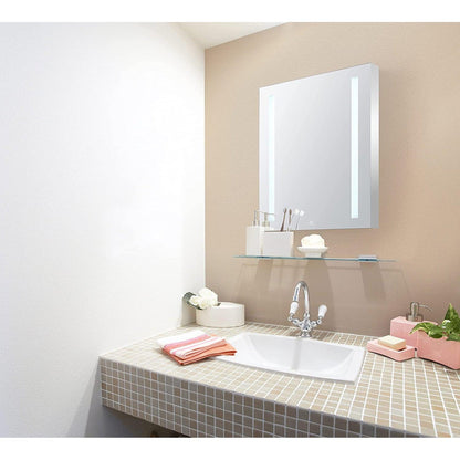 Aquadom Royale Basic 24" x 30" Single View Rectangular Left Hinged Recessed or Surface Mount Medicine Cabinet  With LED Lighting, Touch Screen Button, Dimmer - RB-2430L-N