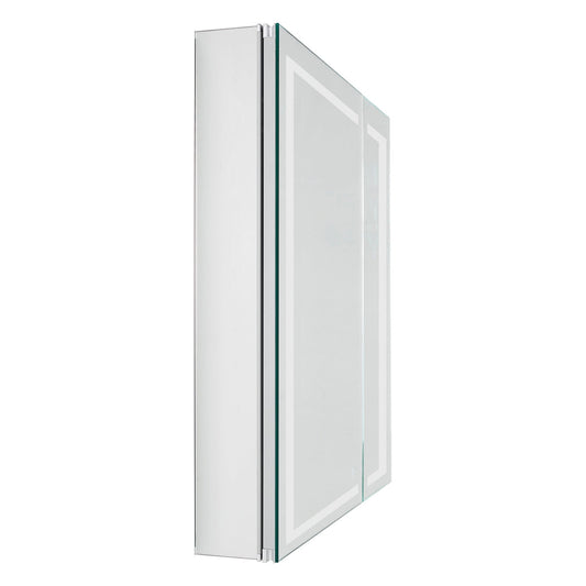 Aquadom Royale Basic 30" x 30" Single View Right Hinged Recessed or Surface Mount Medicine Cabinet With LED Lighting, Touch Screen Button, Dimmer - RB-3030-N