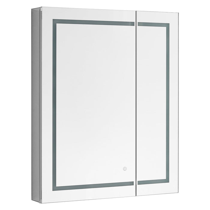 Aquadom Royale Basic 30" x 30" Single View Right Hinged Recessed or Surface Mount Medicine Cabinet With LED Lighting, Touch Screen Button, Dimmer - RB-3030