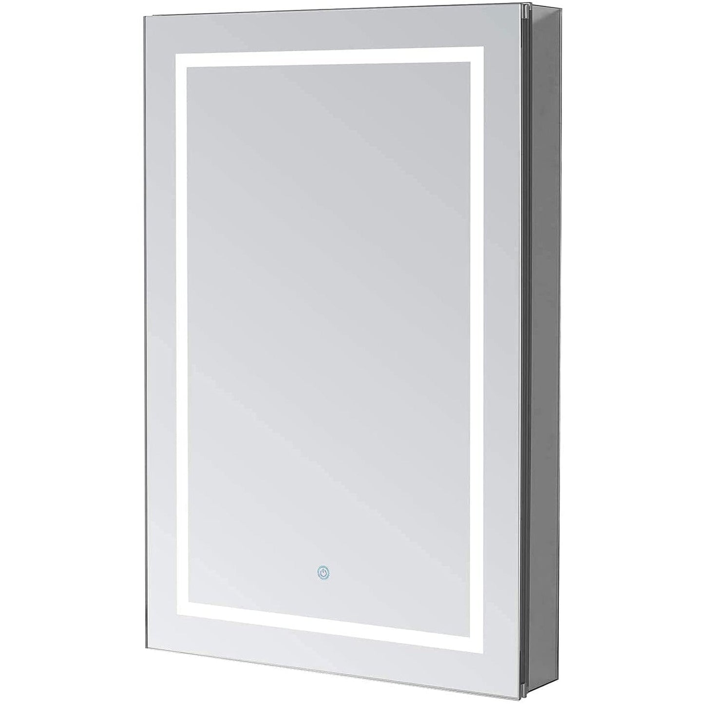Aquadom Royale Basic Q 24" x 30" Single View Rectangle Left Hinged Recessed or Surface Mount Medicine Cabinet  With LED Lighting, Touch Screen Button, Dimmer - RBQ-243OL