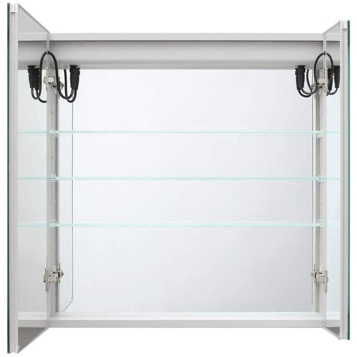 Aquadom Royale Basic Q 30" x 30" Single View Right Hinged Recessed or Surface Mount Medicine Cabinet With LED Lighting, Touch Screen Button, Dimmer - RBQ-3030