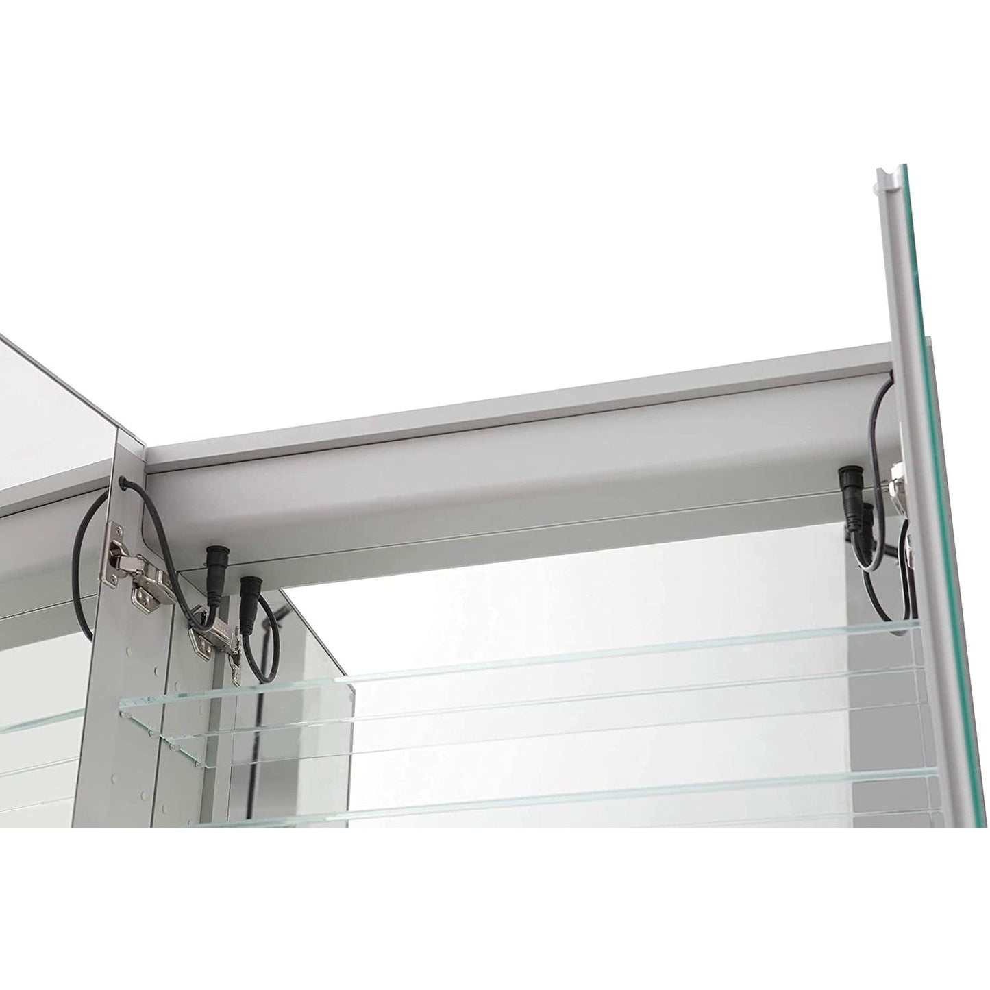 Aquadom Royale Basic Q 30" x 30" Single View Right Hinged Recessed or Surface Mount Medicine Cabinet With LED Lighting, Touch Screen Button, Dimmer - RBQ-3030-N