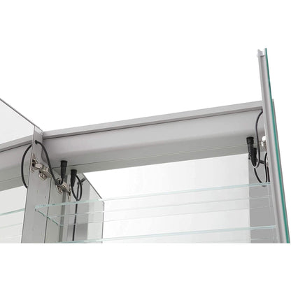 Aquadom Royale Basic Q 30" x 30" Single View Right Hinged Recessed or Surface Mount Medicine Cabinet With LED Lighting, Touch Screen Button, Dimmer - RBQ-3030-N