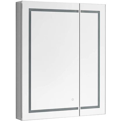 Aquadom Royale Basic Q 30" x 30" Single View Right Hinged Recessed or Surface Mount Medicine Cabinet With LED Lighting, Touch Screen Button, Dimmer - RBQ-3030-N