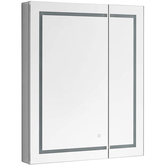 Aquadom Royale Basic Q 30" x 30" Single View Right Hinged Recessed or Surface Mount Medicine Cabinet With LED Lighting, Touch Screen Button, Dimmer - RBQ-3030-N