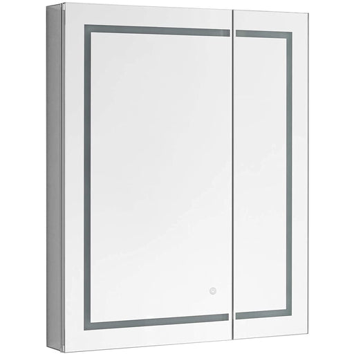 Aquadom Royale Basic Q 30" x 30" Single View Right Hinged Recessed or Surface Mount Medicine Cabinet With LED Lighting, Touch Screen Button, Dimmer - RBQ-3030