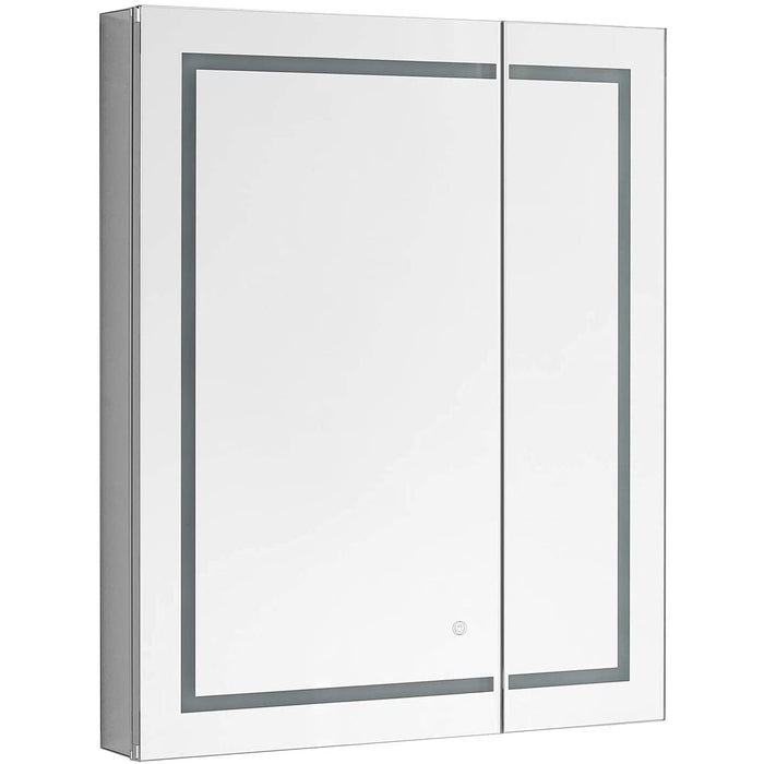 Aquadom Royale Basic Q 30" x 30" Single View Right Hinged Recessed or Surface Mount Medicine Cabinet With LED Lighting, Touch Screen Button, Dimmer - RBQ-3030