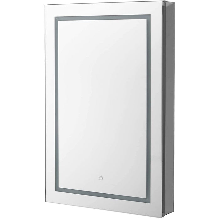 Aquadom Royale Plus 24" x 30" Rectangle Recessed or Surface Mount Single View Left Hinged LED Lighted Bathroom Medicine Cabinet With Defogger, Electrical Outlet, Magnifying Mirror - RP-2430L