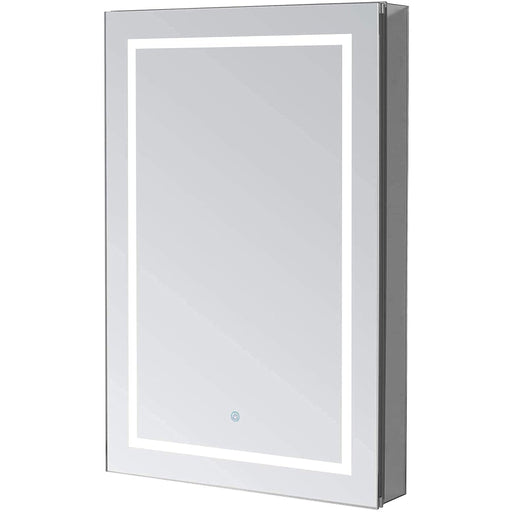 Aquadom Royale Plus 24" x 30" Rectangle Recessed or Surface Mount Single View Right Hinged LED Lighted Bathroom Medicine Cabinet With Defogger, Electrical Outlet, Magnifying Mirror - RP-2430R