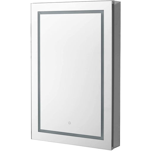 Aquadom Royale Plus 24" x 30" Rectangle Recessed or Surface Mount Single View Right Hinged LED Lighted Bathroom Medicine Cabinet With Defogger, Electrical Outlet, Magnifying Mirror - RP-2430R