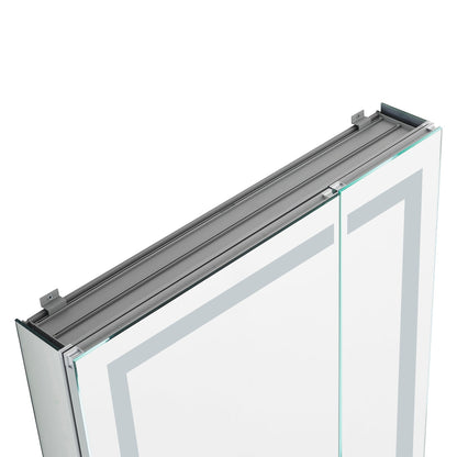 Aquadom Royale Plus 30" x 36" Rectangle Recessed or Surface Mount Bi-View LED Lighted Bathroom Medicine Cabinet With Defogger, Electrical Outlet, Magnifying Mirror - RP-3036-N