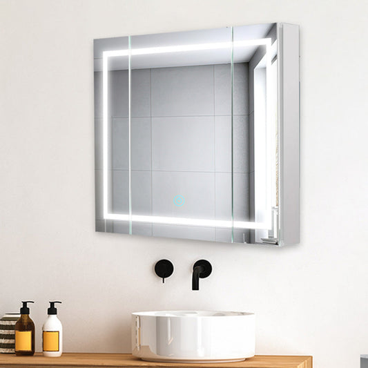 Aquadom Royale Plus 36" x 30" LED Lighted Medicine Cabinet With Defogger, Integrated LED 3X Magnifying Mirror and Electrical Outlet With USB - RP3-3630-N