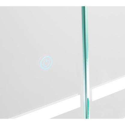 Aquadom Royale Plus 36" x 36" Square Recessed or Surface Mount Bi-View LED Lighted Bathroom Medicine Cabinet With Defogger, Electrical Outlet, Magnifying Mirror - RP-3636-N