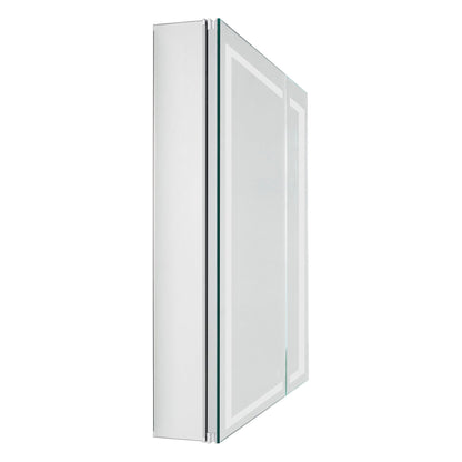 Aquadom Royale Plus 36" x 36" Square Recessed or Surface Mount Bi-View LED Lighted Bathroom Medicine Cabinet With Defogger, Electrical Outlet, Magnifying Mirror - RP-3636-N