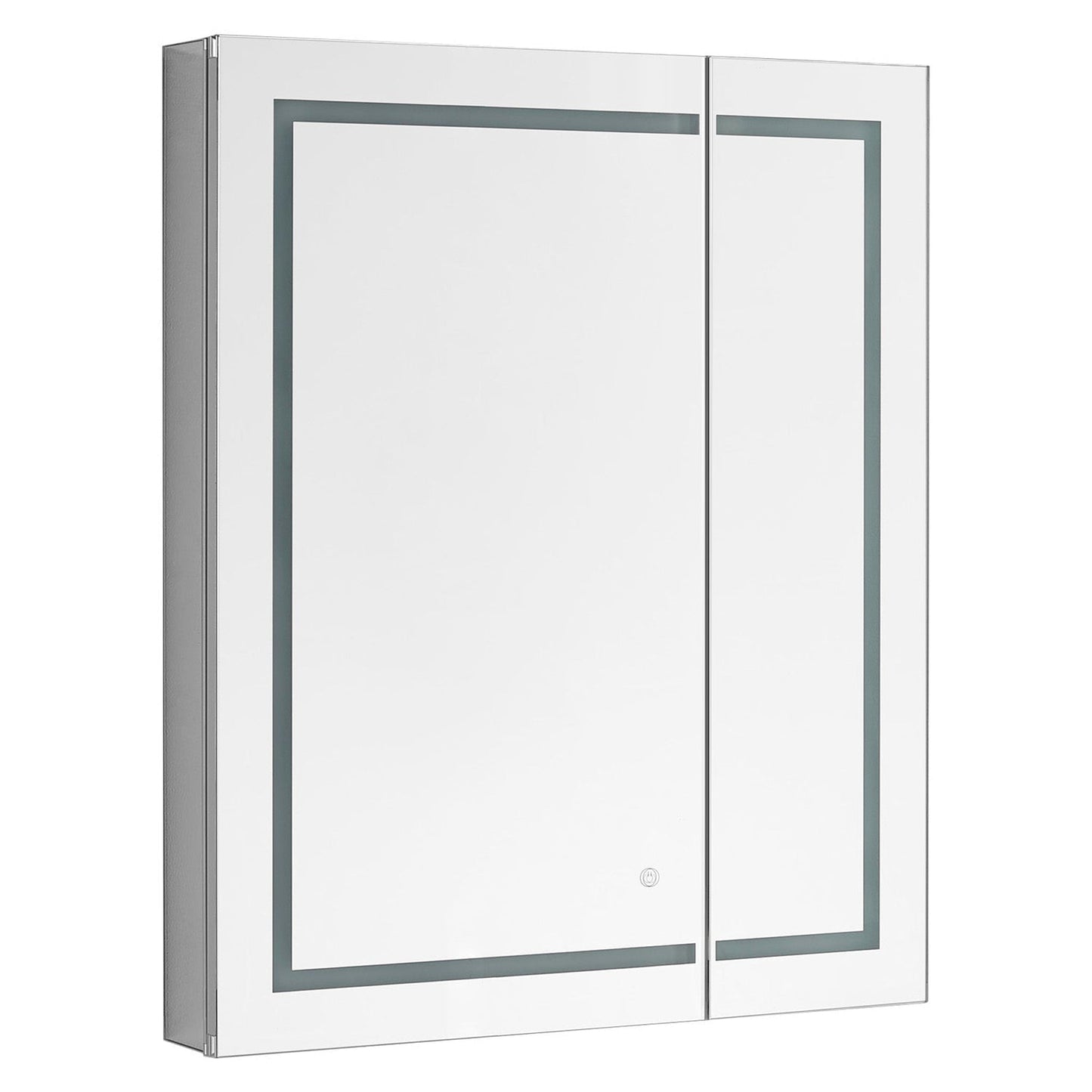 Aquadom Royale Plus 36" x 36" Square Recessed or Surface Mount Bi-View LED Lighted Bathroom Medicine Cabinet With Defogger, Electrical Outlet, Magnifying Mirror - RP-3636-N