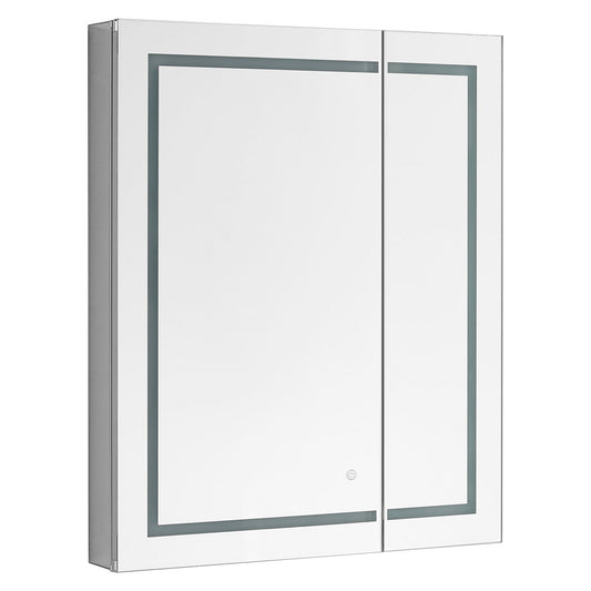 Aquadom Royale Plus 36" x 36" Square Recessed or Surface Mount Bi-View LED Lighted Bathroom Medicine Cabinet With Defogger, Electrical Outlet, Magnifying Mirror - RP-3636-N