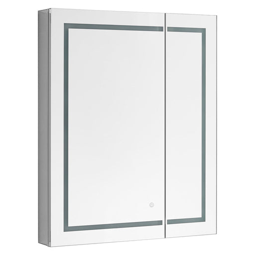 Aquadom Royale Plus 36" x 36" Square Recessed or Surface Mount Bi-View LED Lighted Bathroom Medicine Cabinet With Defogger, Electrical Outlet, Magnifying Mirror - RP-3636