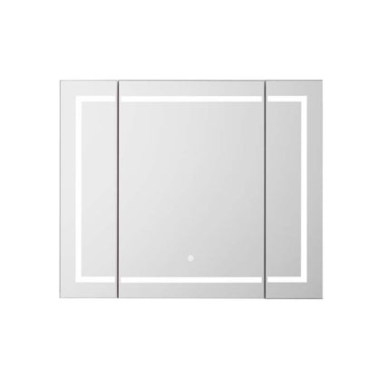 Aquadom Royale Plus 36" x 36" Triple-Door LED Lighted Medicine Cabinet With Defogger, Integrated LED 3X Magnifying Mirror and Electrical Outlet With USB - RP3-3636-N