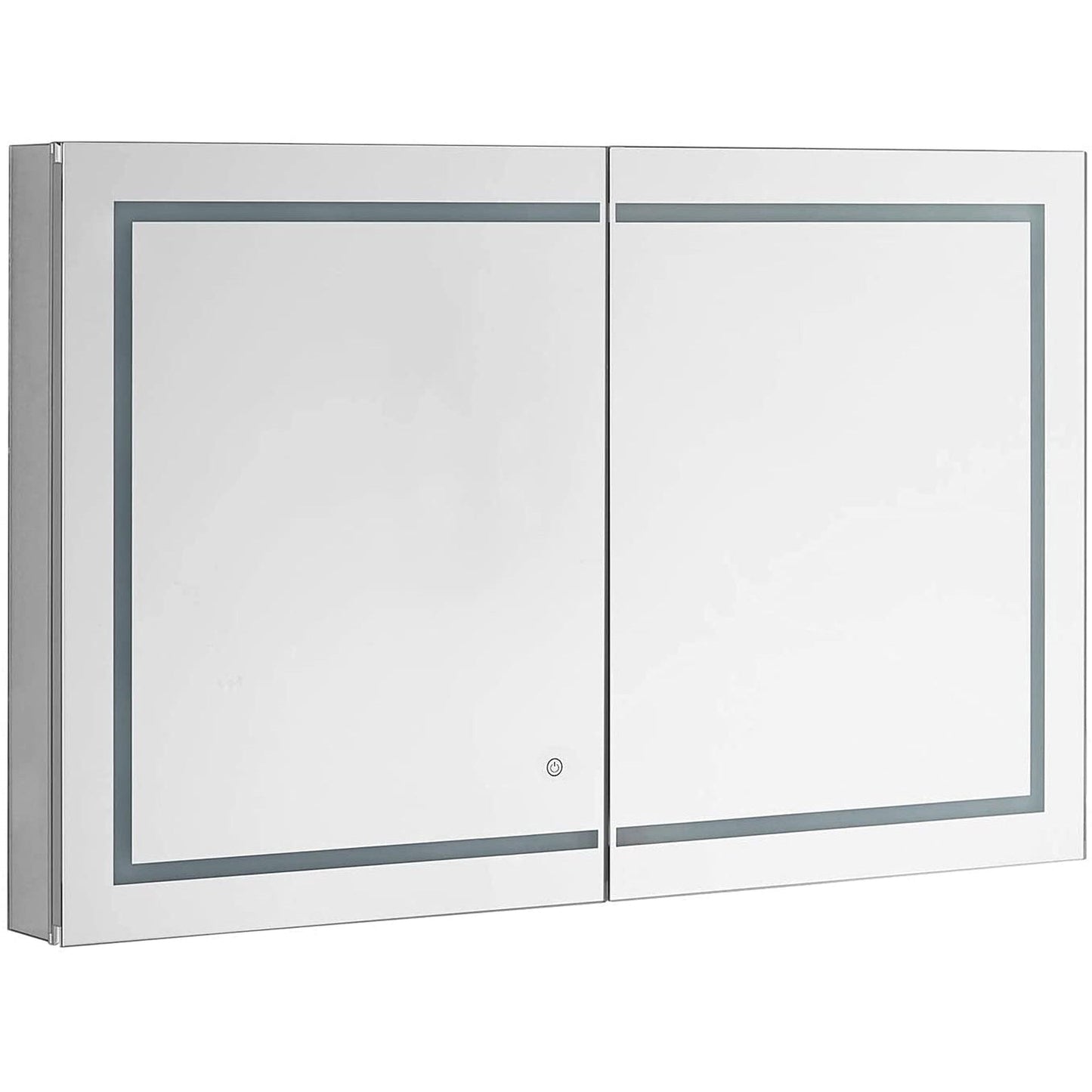 Aquadom Royale Plus 48" x 30" Rectangle Recessed or Surface Mount Bi-View LED Lighted Bathroom Medicine Cabinet With Defogger, Electrical Outlet, Magnifying Mirror - RP-4830-N