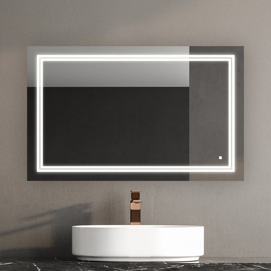 Aquadom SOHO 40" x 30" Rectangle Ultra-Slim Frame LED Lighted Bathroom Mirror With Defogger - S-4030-N