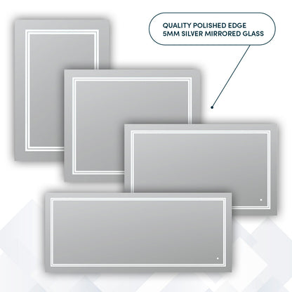 Aquadom SOHO 40" x 30" Rectangle Ultra-Slim Frame LED Lighted Bathroom Mirror With Defogger - S-4030-N
