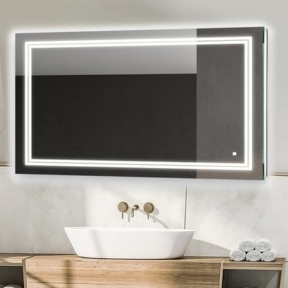 Aquadom SOHO 40" x 30" Rectangle Ultra-Slim Frame LED Lighted Bathroom Mirror With Defogger - S-4030-N