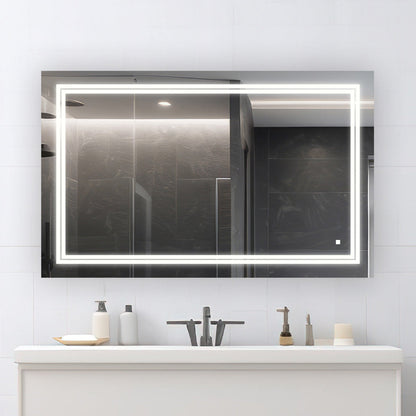 Aquadom SOHO 40" x 36" Rectangle Ultra-Slim Frame LED Lighted Bathroom Mirror With Defogger - S-4036-N