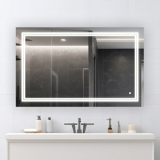 Aquadom SOHO 40" x 36" Rectangle Ultra-Slim Frame LED Lighted Bathroom Mirror With Defogger - S-4036-N