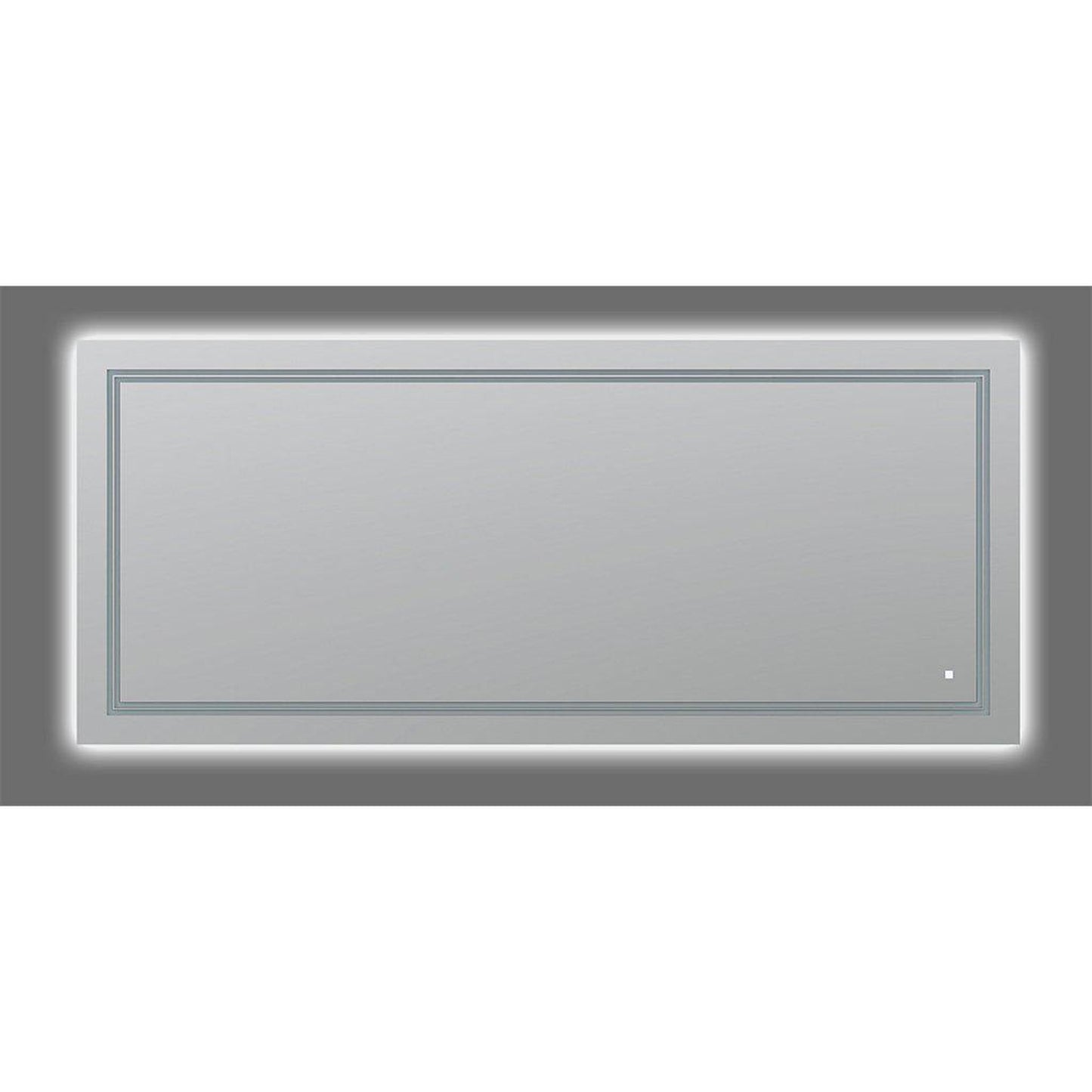 Aquadom SOHO 72" x 36" Rectangular Ultra-Slim Frame LED Lighted Bathroom Mirror With Defogger - S-7236-N