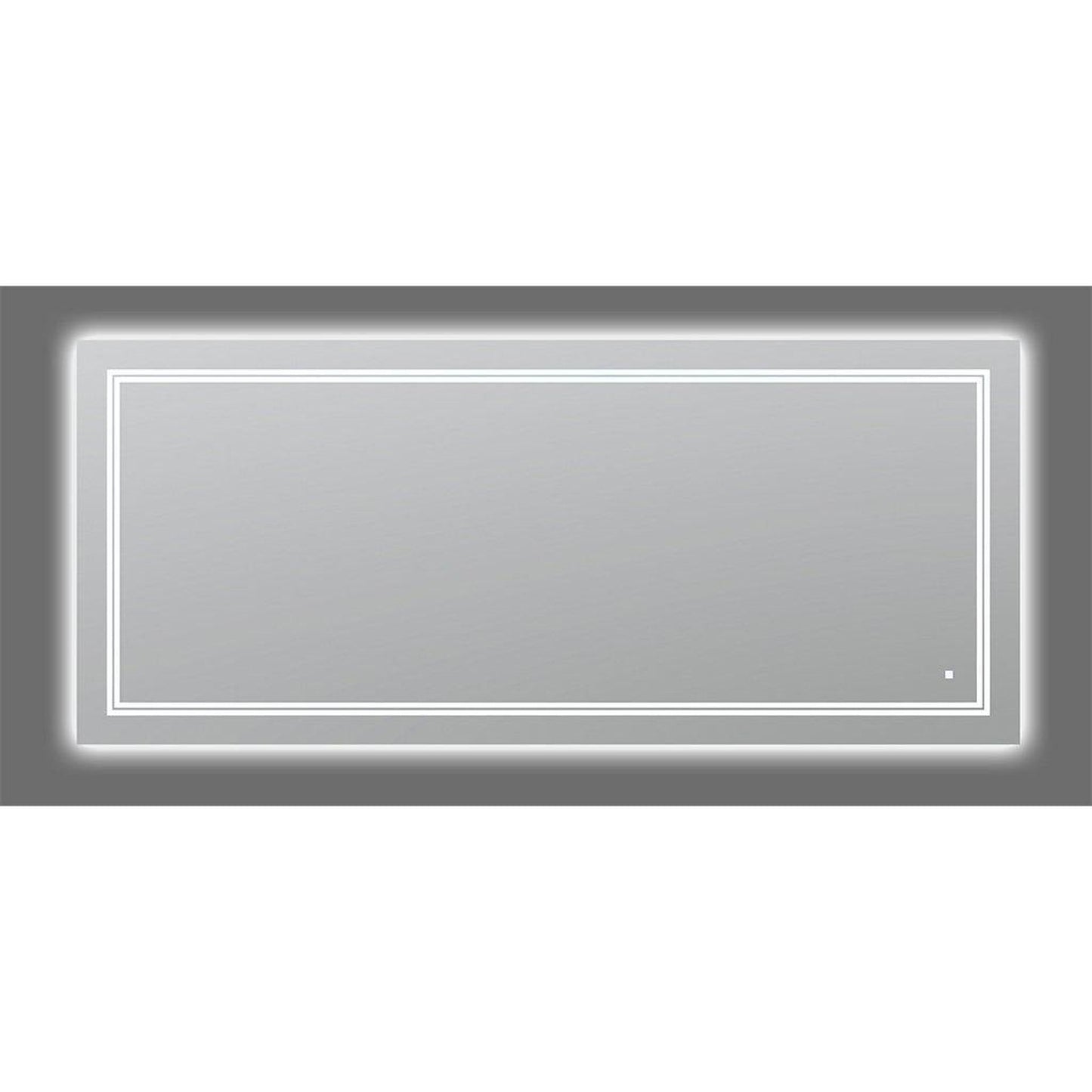 Aquadom SOHO 72" x 36" Rectangular Ultra-Slim Frame LED Lighted Bathroom Mirror With Defogger - S-7236-N