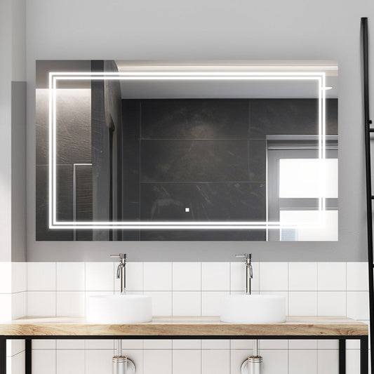 Aquadom SOHO 96" x 36" Rectangle Ultra-Slim Frame LED Lighted Bathroom Mirror With Defogger - S-9636-N