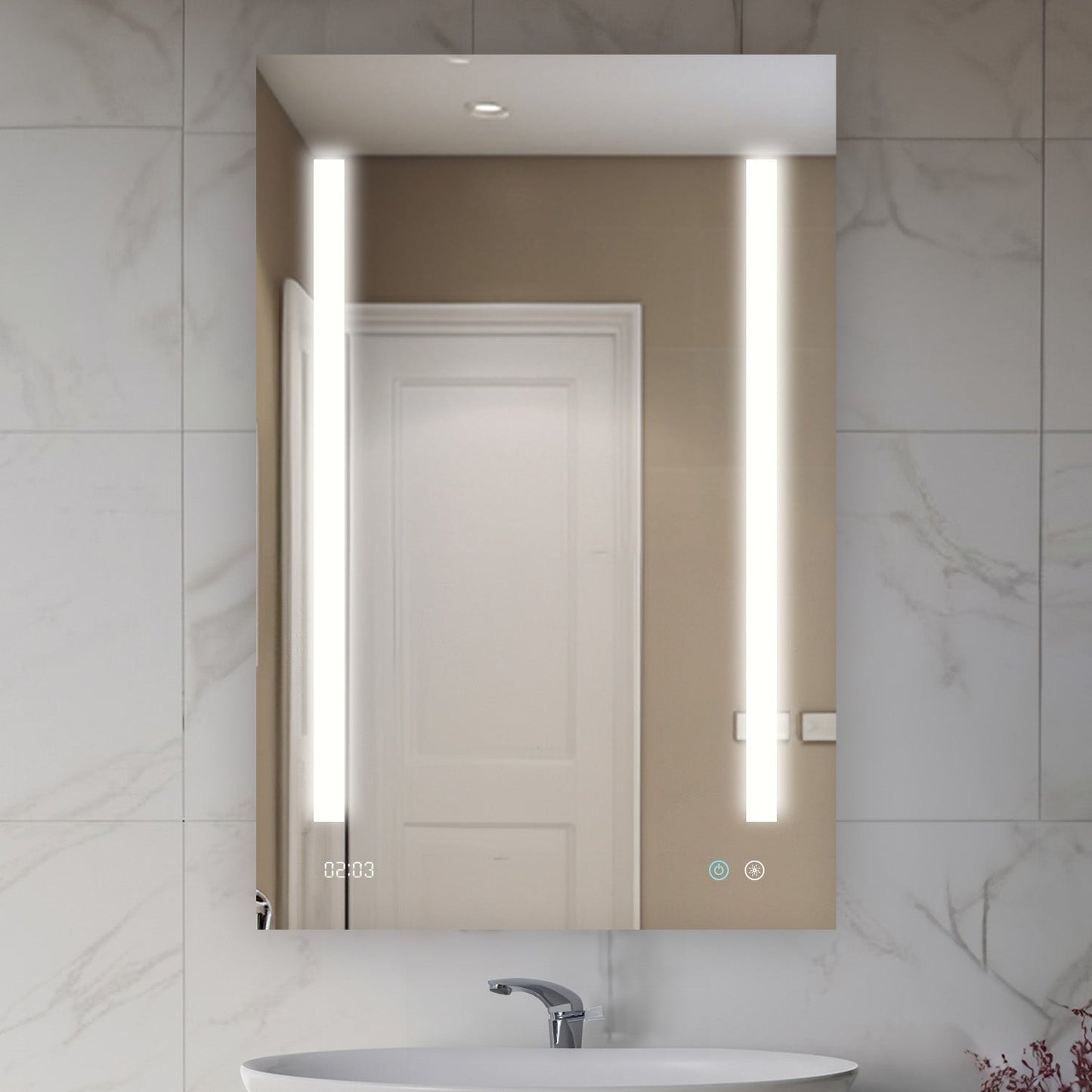 Aquadom Signature Royale 24" x 36" Rectangle Left Hinged Medicine Cabinet With Lighting, Defogger, Integrated LED 3X Magnifying Mirror And Electrical Outlet with USB - SR-2436L-N