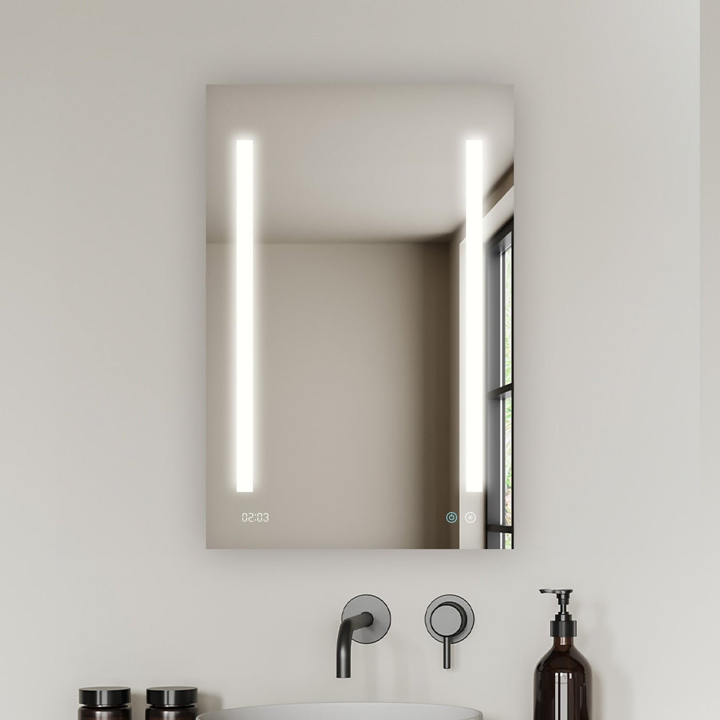 Aquadom Signature Royale 24" x 36" Rectangle Left Hinged Medicine Cabinet With Lighting, Defogger, Integrated LED 3X Magnifying Mirror And Electrical Outlet with USB - SR-2436L-N