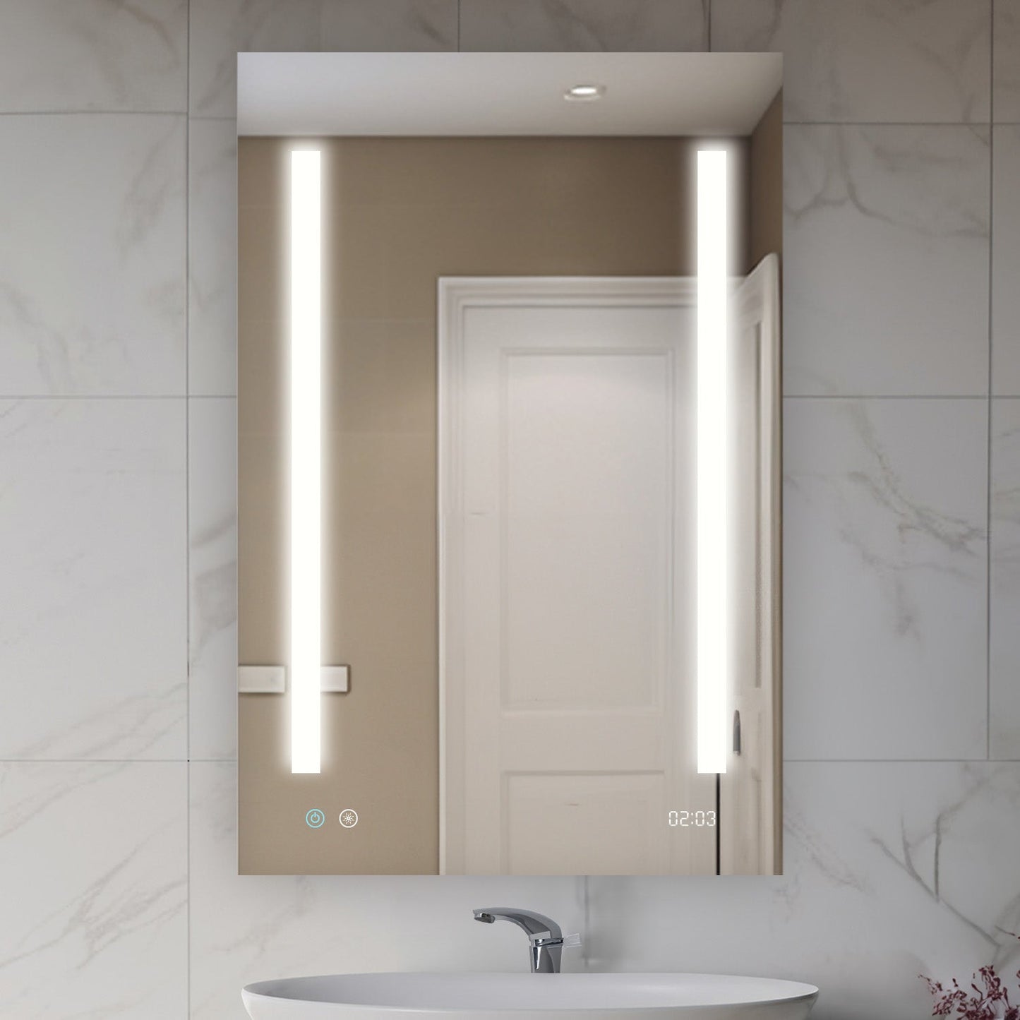 Aquadom Signature Royale 24" x 36" Rectangle Right Hinged Medicine Cabinet With Lighting, Defogger, Integrated LED 3X Magnifying Mirror And Electrical Outlet with USB - SR-2436R-N