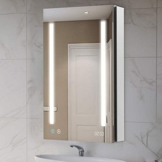 Aquadom Signature Royale 24" x 36" Rectangle Right Hinged Medicine Cabinet With Lighting, Defogger, Integrated LED 3X Magnifying Mirror And Electrical Outlet with USB - SR-2436R-N