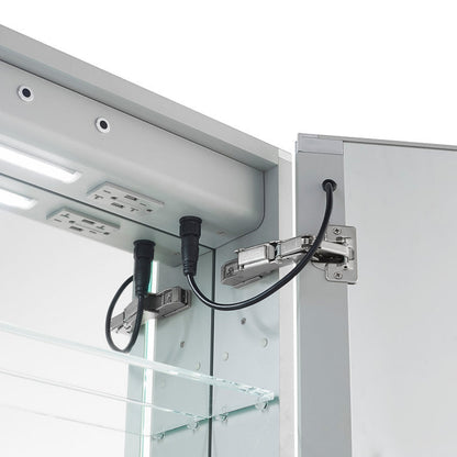 Aquadom Signature Royale 30" x 36" Rectangle Medicine Cabinet With Lighting, Defogger, Integrated LED 3X Magnifying Mirror And Electrical Outlet with USB - SR-3036-N