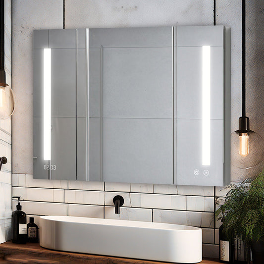 Aquadom Signature Royale 36" x 30" Triple-Door LED Lighted Medicine Cabinet With Defogger, Integrated LED 3X Magnifying Mirror and Electrical Outlet With USB - SR3-3630-N