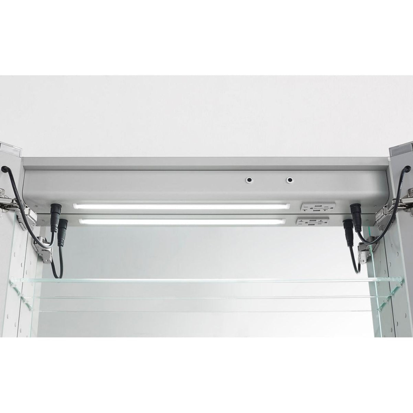 Aquadom Signature Royale 36" x 36" Double-Door LED Lighted Medicine Cabinet With Defogger, Integrated LED 3X Magnifying Mirror and Electrical Outlet With USB - SR-3636-N