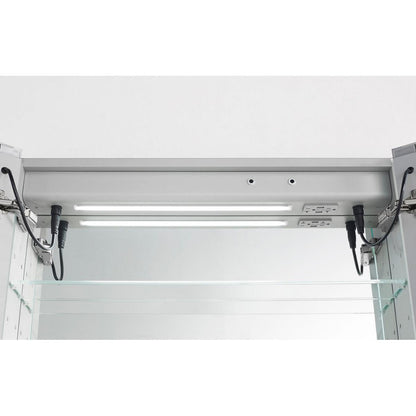 Aquadom Signature Royale 36" x 36" Double-Door LED Lighted Medicine Cabinet With Defogger, Integrated LED 3X Magnifying Mirror and Electrical Outlet With USB - SR-3636-N