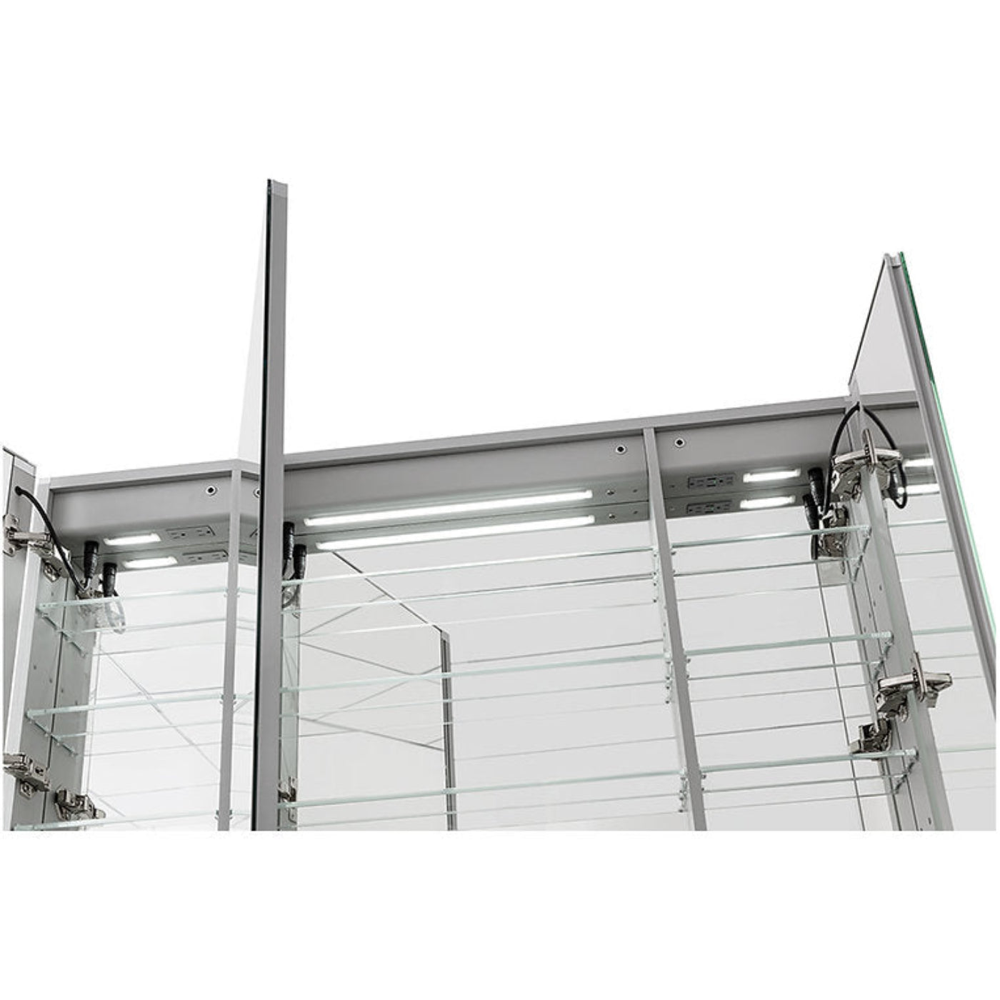 Aquadom Signature Royale 36" x 36" Triple-Door LED Lighted Medicine Cabinet With Defogger, Integrated LED 3X Magnifying Mirror and Electrical Outlet With USB - SR3-3636-N