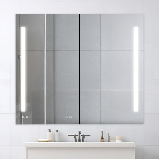 Aquadom Signature Royale 48" x 36" LED Lighted Medicine Cabinet With Defogger, Integrated LED 3X Magnifying Mirror and Electrical Outlet With USB - SR-4836-N