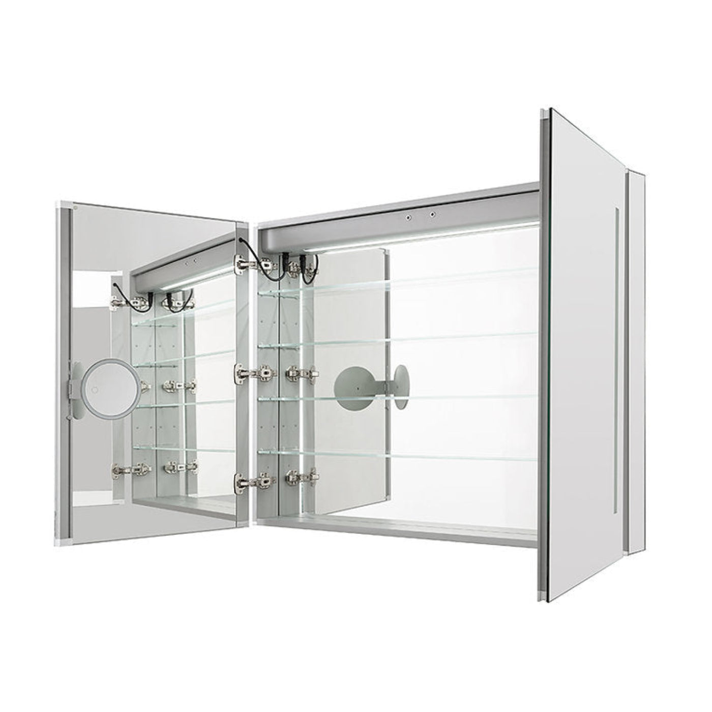 Aquadom Signature Royale 48" x 36" LED Lighted Medicine Cabinet With Defogger, Integrated LED 3X Magnifying Mirror and Electrical Outlet With USB - SR-4836-N