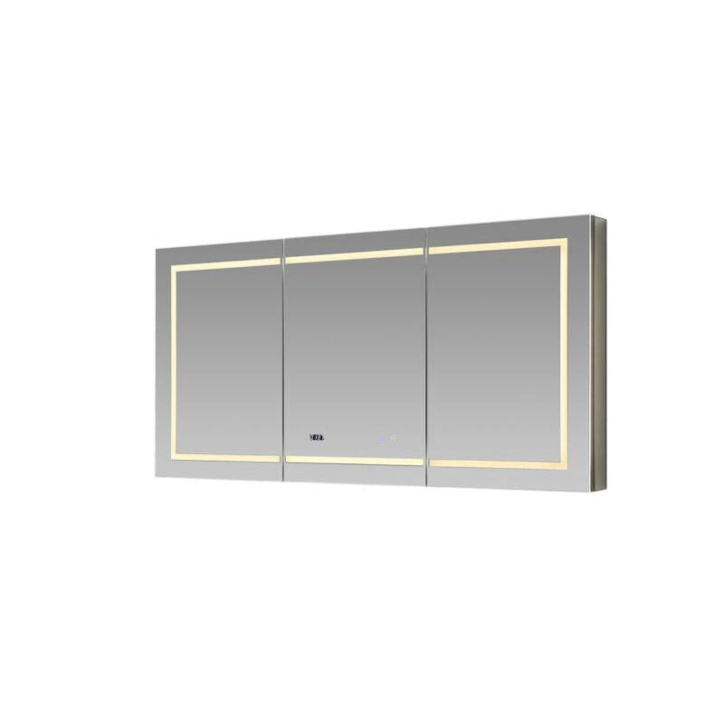 Aquadom Signature Royale 60" x 30" LED Lighted Medicine Cabinet With Defogger, Integrated LED 3X Magnifying Mirror and Electrical Outlet With USB - SR3-6030-N