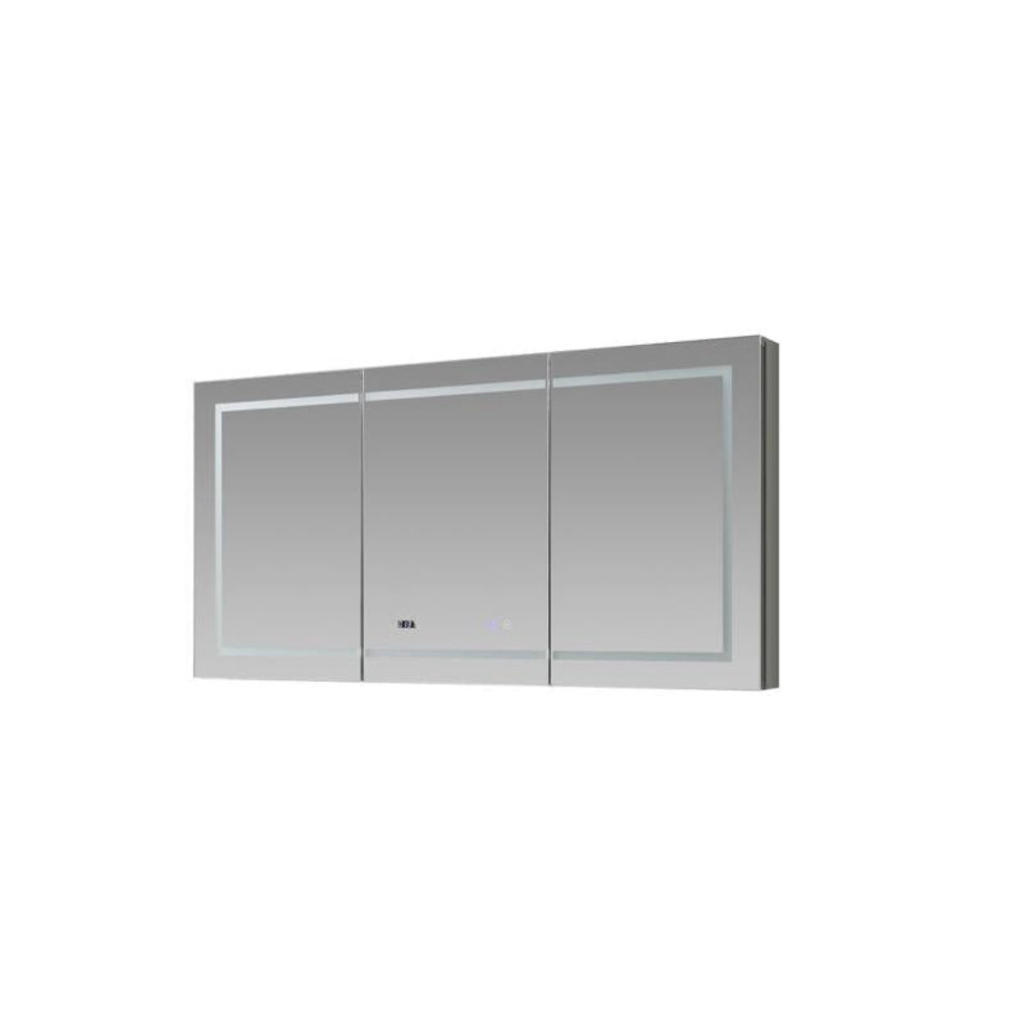 Aquadom Signature Royale 60" x 30" LED Lighted Medicine Cabinet With Defogger, Integrated LED 3X Magnifying Mirror and Electrical Outlet With USB - SR3-6030-N