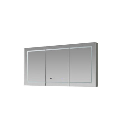Aquadom Signature Royale 60" x 30" LED Lighted Medicine Cabinet With Defogger, Integrated LED 3X Magnifying Mirror and Electrical Outlet With USB - SR3-6030-N