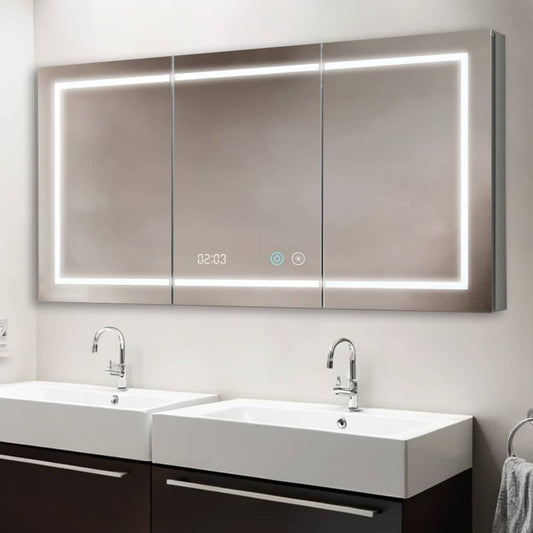 Aquadom Signature Royale 60" x 30" LED Lighted Medicine Cabinet With Defogger, Integrated LED 3X Magnifying Mirror and Electrical Outlet With USB - SR3-6030-N