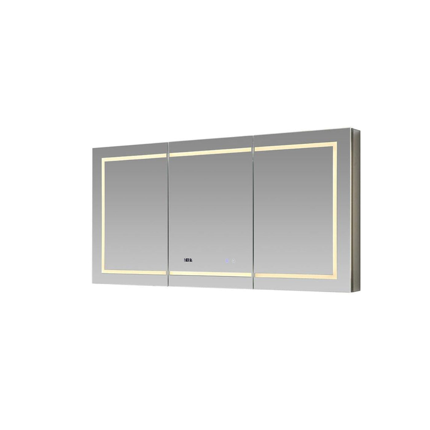 Aquadom Signature Royale 60" x 36" Triple-Door LED Lighted Medicine Cabinet With Defogger, Integrated LED 3X Magnifying Mirror and Electrical Outlet With USB - SR3-6036-N
