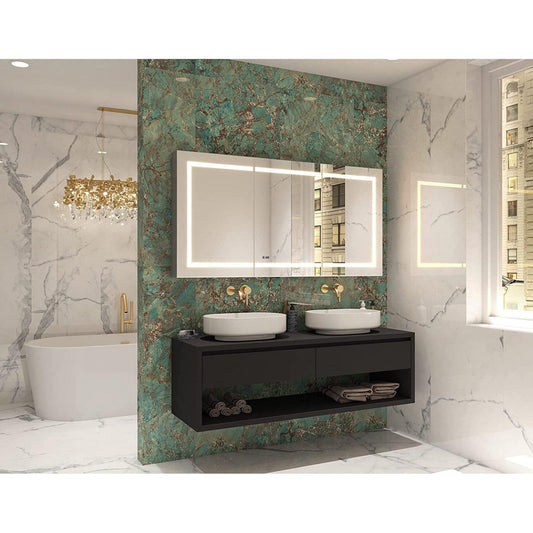 Aquadom Signature Royale 72" x 36" Rectangular Medicine Cabinet With Lighting, Defogger, Integrated LED 3X Magnifying Mirror And Electrical Outlet with USB  - SR-7236